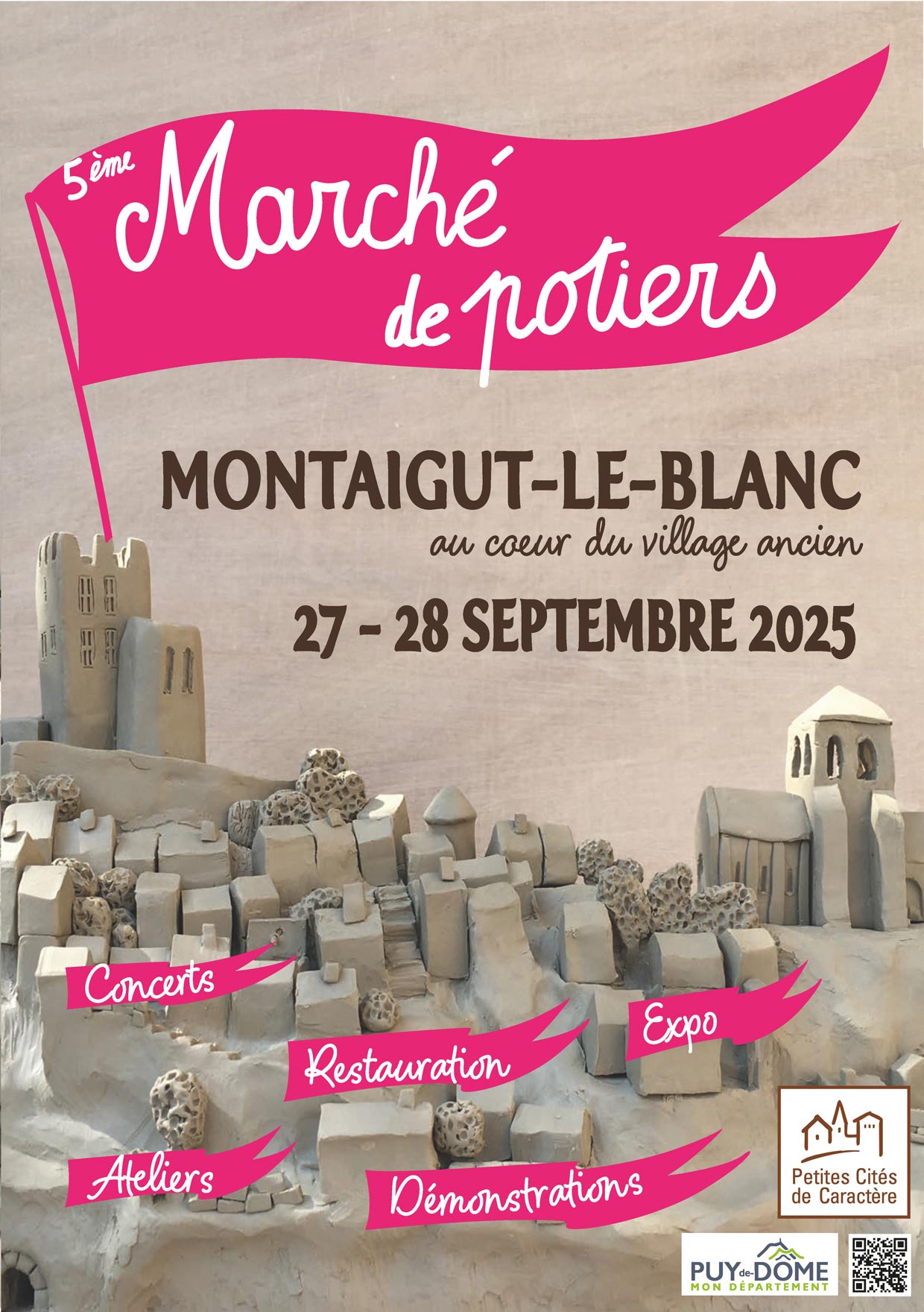 flyA5Recto25opWeb 5eme marché de potiers de Montaigut-le-Blanc 27 et 28 septembre 2025