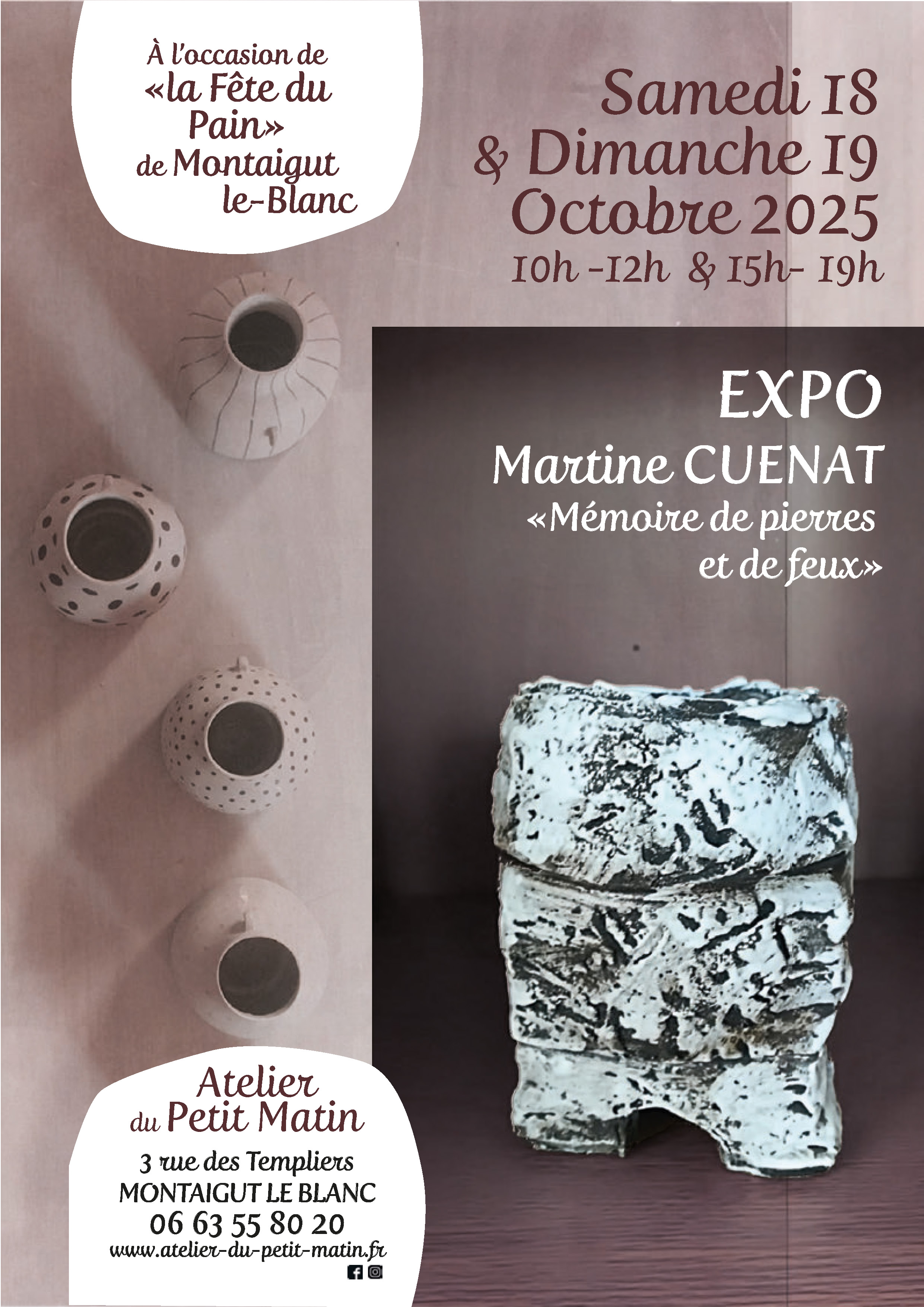 Expo à l'atelier Pièces uniques céramique